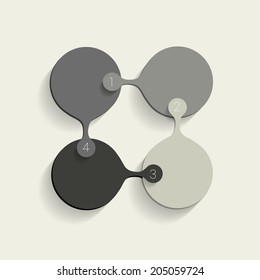 Circle step by step template. Business color vector. Infographic.