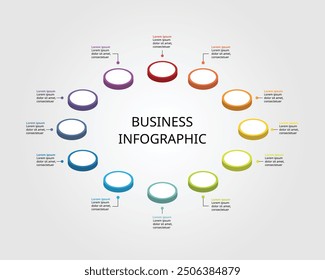 circle step chart template for infographic for presentation for 12 element
