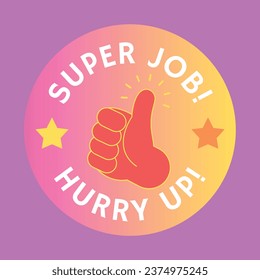 The circle Sticker of Hurry Up