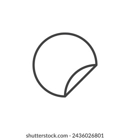 Kreis-Aufkleber-Linie-Symbol. lineares Stilzeichen für mobiles Konzept und Web-Design. Kreisförmiger Aufkleber, Symbol für Umrissvektoren. Symbol, Logo-Darstellung. Vektorgrafik
