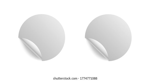 Circle Aufkleber, Vektorgrafik. Rund curl, Flip-Peel auf weißem Hintergrund.
