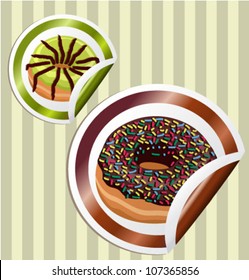 Circle Stickers with Donuts