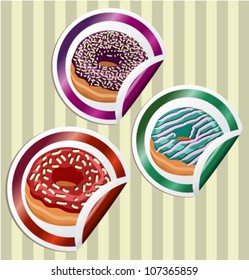 Circle Stickers with Donuts