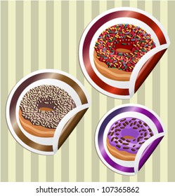 Circle Stickers with Donuts