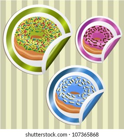 Circle Stickers with Donuts