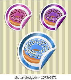 Circle Stickers with Donuts