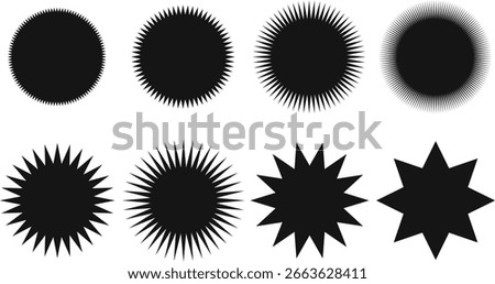 Circle Stickers Set Edge Promo Sticker Price Sticker Balck Color