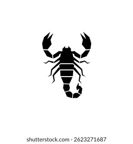 Circle Sting Silhouette vector illustration of a geometric scorpion icon on a white background 