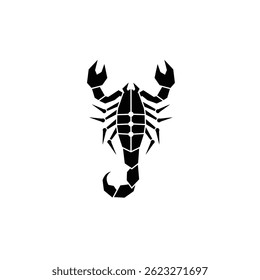Circle Sting Silhouette vector illustration of a geometric scorpion icon on a white background 