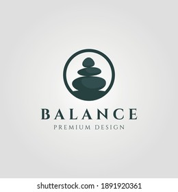 Circle Stone Balance Logo Vector Illustration Design