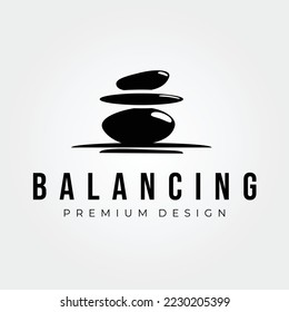 circle stone balance logo vector illustration design