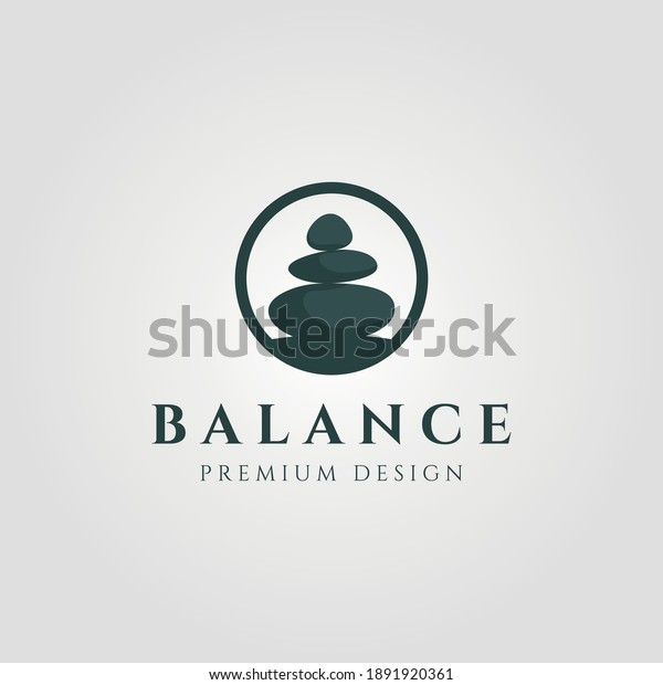 Circle Stone Balance Logo Vector Illustration Stock Vector (Royalty ...
