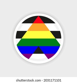 Circle Straight Ally With White Background. LGBTQ+ Ally Flag Vector.