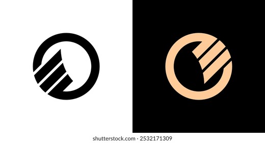 Circle strip line icon logo vector design round graphic isolated