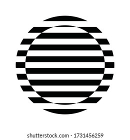 Circle stripe black and white flat design