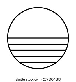Circle Striped. Abstract Geometric Mid Century Wall Art Print. Black And White Poster With Geometric Shapes For Wall Art, Interior Gallery. Artwork For Wall Decor With Neutral Colors, Minimal. Vector 