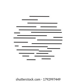 circle with striped design over white background, silhouette style, vector illustration