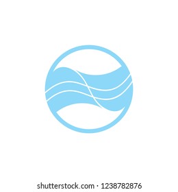 circle stripes wavy round logo vector