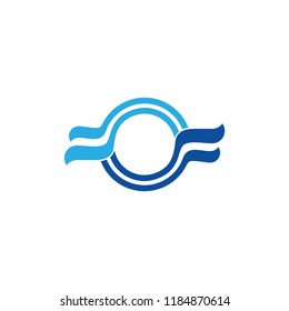 circle stripes wings symbol logo vector
