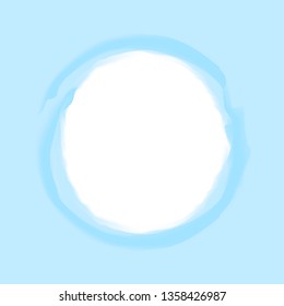 circle stroke art line blue colors on light blue background and white copy space, circle line blue watercolor art style for banner blank frame, empty blue circle and frame water color style