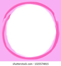 circle stroke art line pink colors pastel soft background and white copy space, oval line pink water color art style for banner blank frame pastel colors, empty purple pink circle and frame watercolor