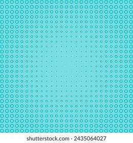 Circle stroke shapes, halftone blue pattern. A linear arrangement of hollow circular symbols.