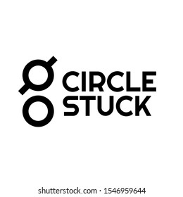 Circle Stuck modern abstract logo concept design illustration