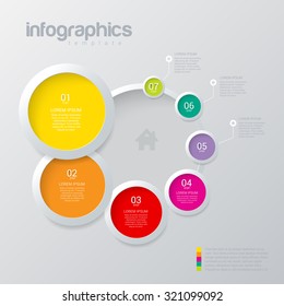 Circle style info graphic template. 7 circular home estate infographics. Infographic collection.