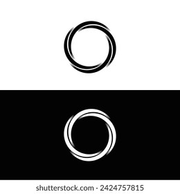 Circle stylish vector logo template design . Black and white circle logo silhouette 