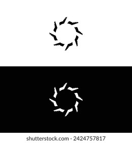 Circle stylish vector logo template design . Black and white circle logo silhouette 