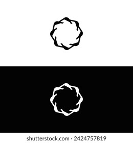 Circle stylish vector logo template design . Black and white circle logo silhouette 