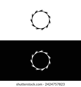 Circle stylish vector logo template design . Black and white circle logo silhouette 