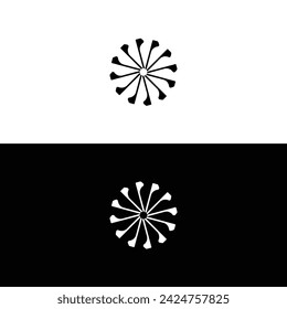 Circle stylish vector logo template design . Black and white circle logo silhouette 