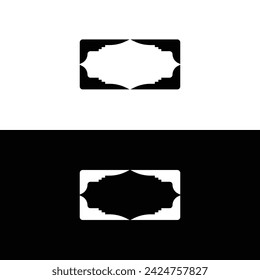 Circle stylish vector logo template design . Black and white circle logo silhouette 