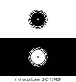Circle stylish vector logo template design . Black and white circle logo silhouette 