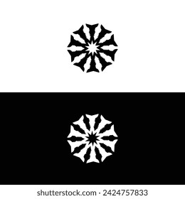 Circle stylish vector logo template design . Black and white circle logo silhouette 
