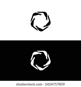 Circle stylish vector logo template design . Black and white circle logo silhouette 