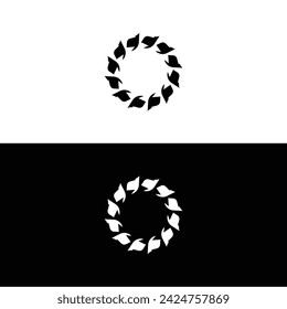 Circle stylish vector logo template design . Black and white circle logo silhouette 