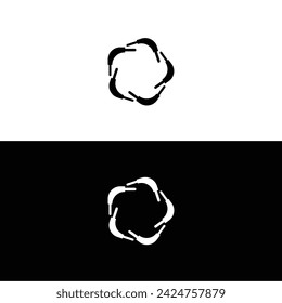 Circle stylish vector logo template design . Black and white circle logo silhouette 