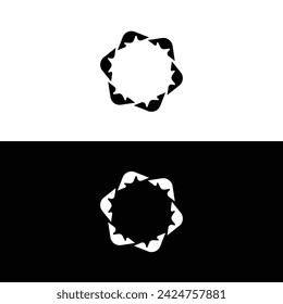 Circle stylish vector logo template design . Black and white circle logo silhouette 