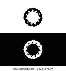 Circle stylish vector logo template design . Black and white circle logo silhouette 
