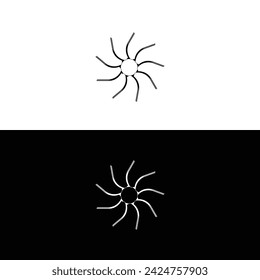 Circle stylish vector logo template design . Black and white circle logo silhouette 