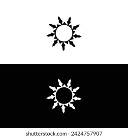 Circle stylish vector logo template design . Black and white circle logo silhouette 