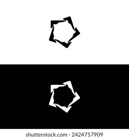 Circle stylish vector logo template design . Black and white circle logo silhouette 