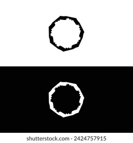 Circle stylish vector logo template design . Black and white circle logo silhouette 