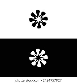 Circle stylish vector logo template design . Black and white circle logo silhouette 