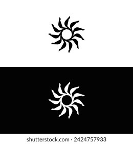 Circle stylish vector logo template design . Black and white circle logo silhouette 