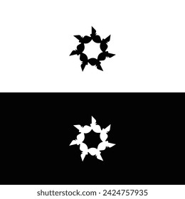 Circle stylish vector logo template design . Black and white circle logo silhouette 
