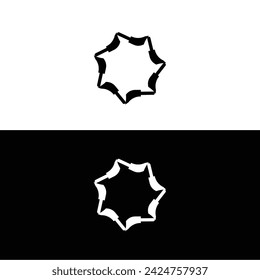 Circle stylish vector logo template design . Black and white circle logo silhouette 