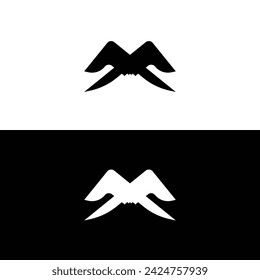 Circle stylish vector logo template design . Black and white circle logo silhouette 